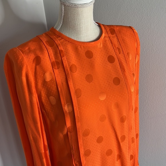 Vintage Andre Laug orange silk blouse - Picture 2 of 6
